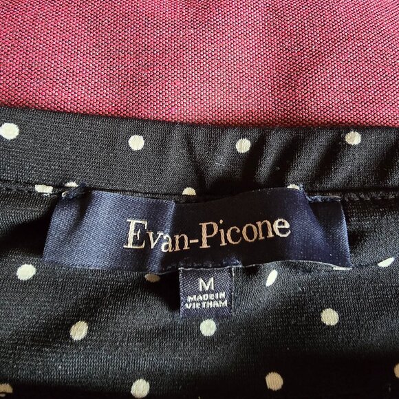 Evan Picone - Vintage Skirt in Black with White Polka Dots All Over - Picture 2 of 5